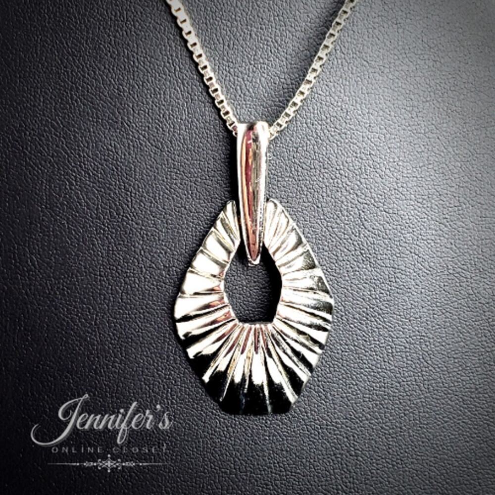 3/$25 Silver Tone Box Chain Pendant Necklace